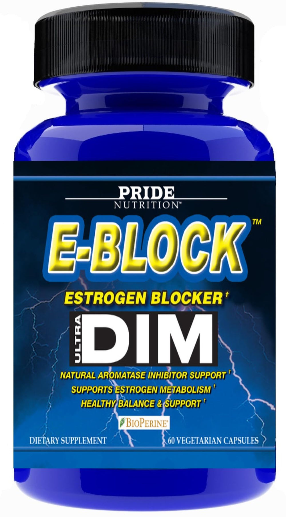 Pride Nutrition E-Block DIM 700mg bottle on white background