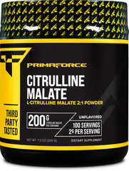 Front view of PrimaForce L-Citrulline Malate Powder 200 g container