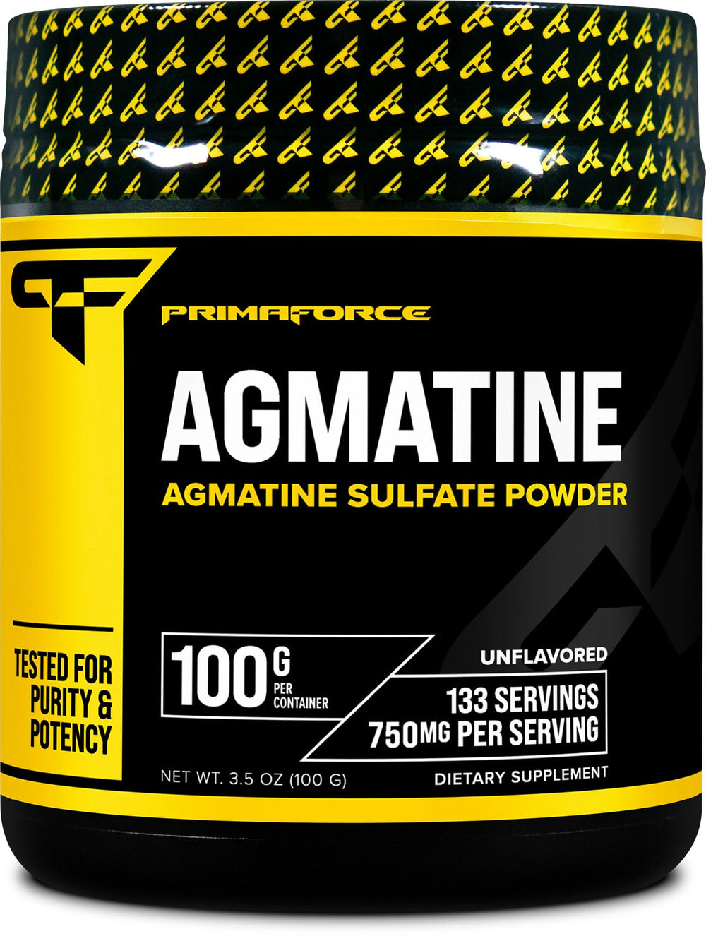 Primaforce Agmatine Sulfate powder bottle—clean label and reliable nitric oxide support for workouts.