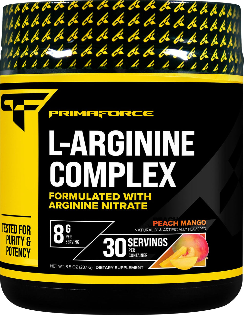 PrimaForce L-Arginine Complex Powder Peach Mango bottle front view