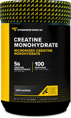 Front view of Primaforce Micronized Creatine Monohydrate 500g bottle