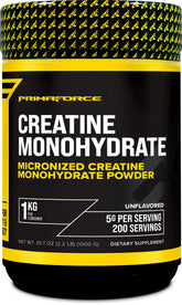 Front view of Primaforce Creatine Monohydrate Powder bottle