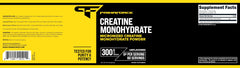 Nutrition facts panel for Primaforce Creatine Monohydrate Powder