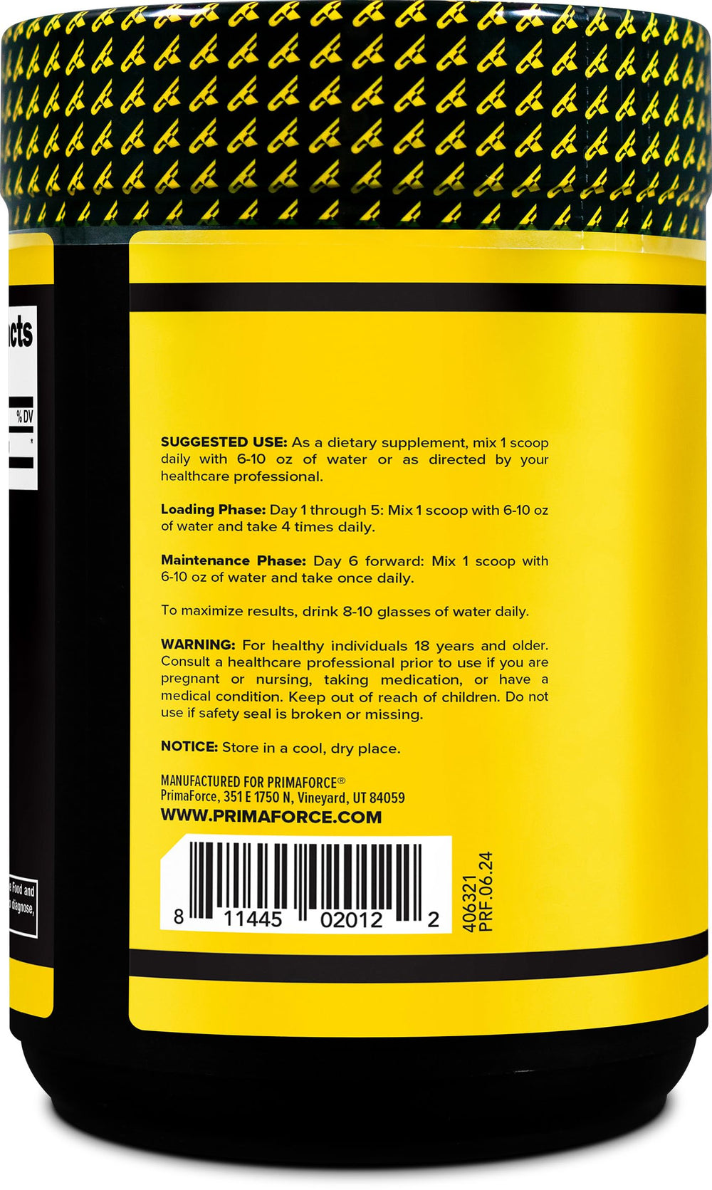 Serving scoop with Primaforce Creatine Monohydrate Powder