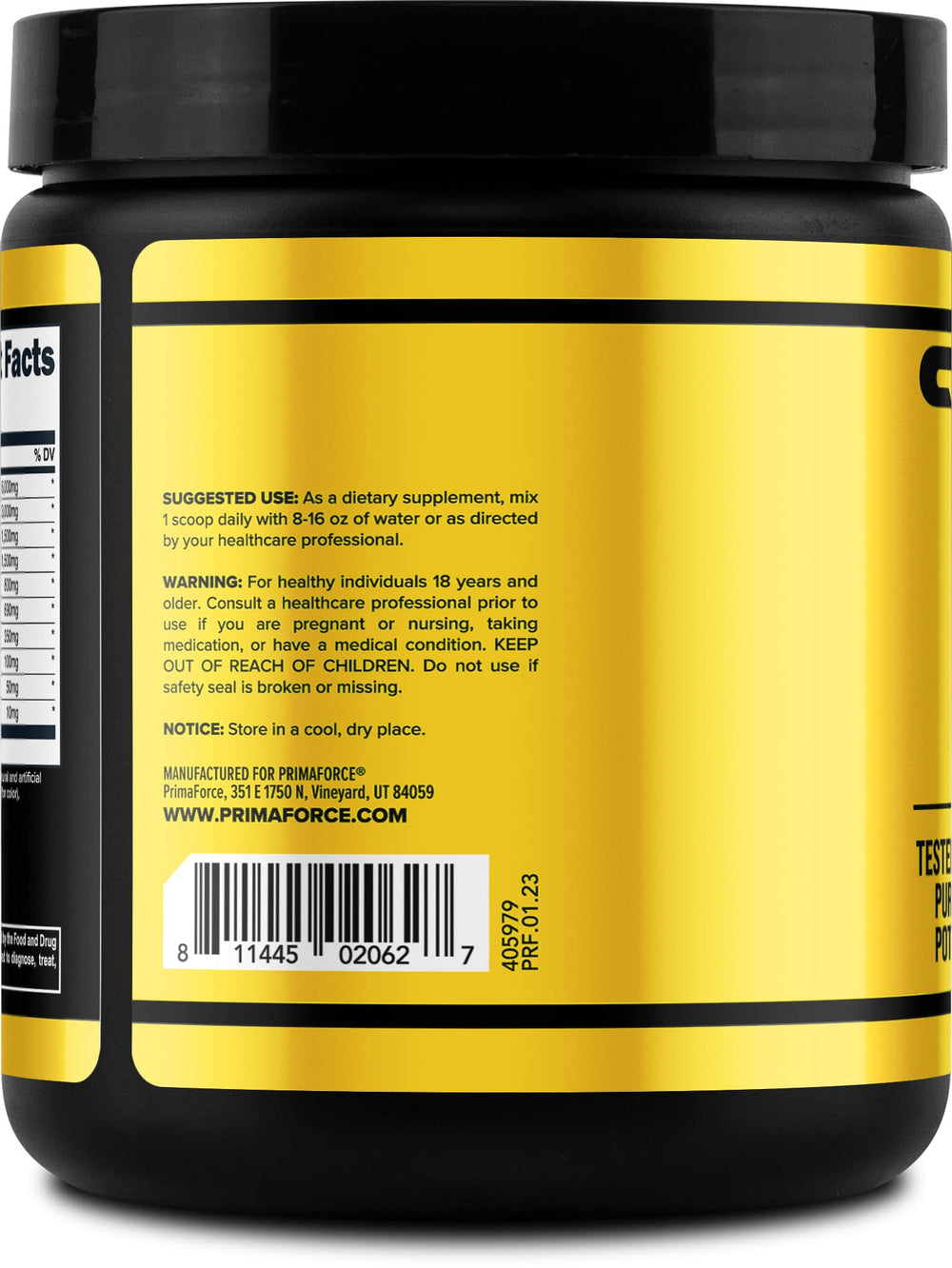 Primaforce EAA Powder 30 Servings label close-up