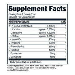 Primaforce EAA Powder Nutrition Facts back label Watermelon