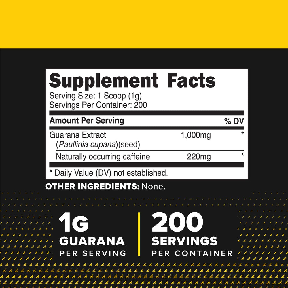 Primaforce Guarana Powder bottle pour demonstrates quick mix into beverages