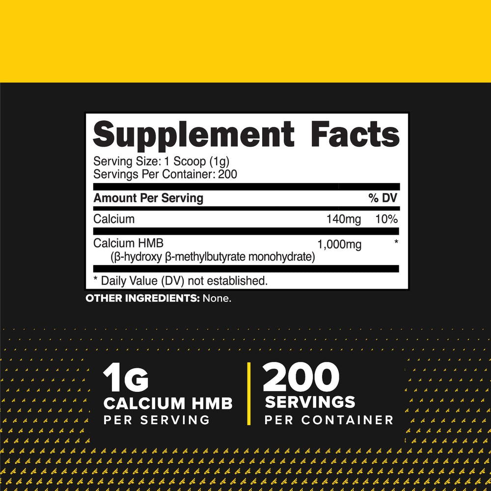 Scooper with HMB powder for mixing into beverages