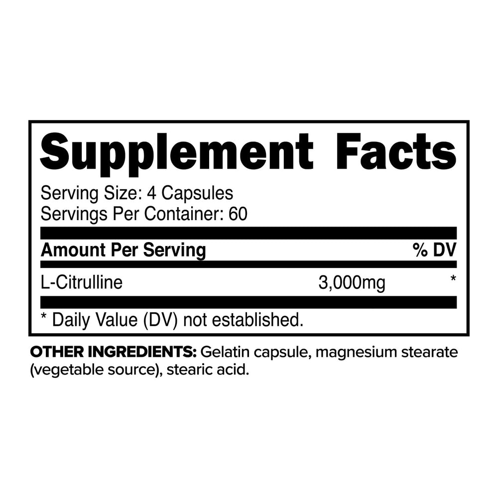Close-up of L-Citrulline 3000mg capsules