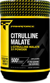 Product container of PrimaForce L-Citrulline Malate Powder 500g unflavored