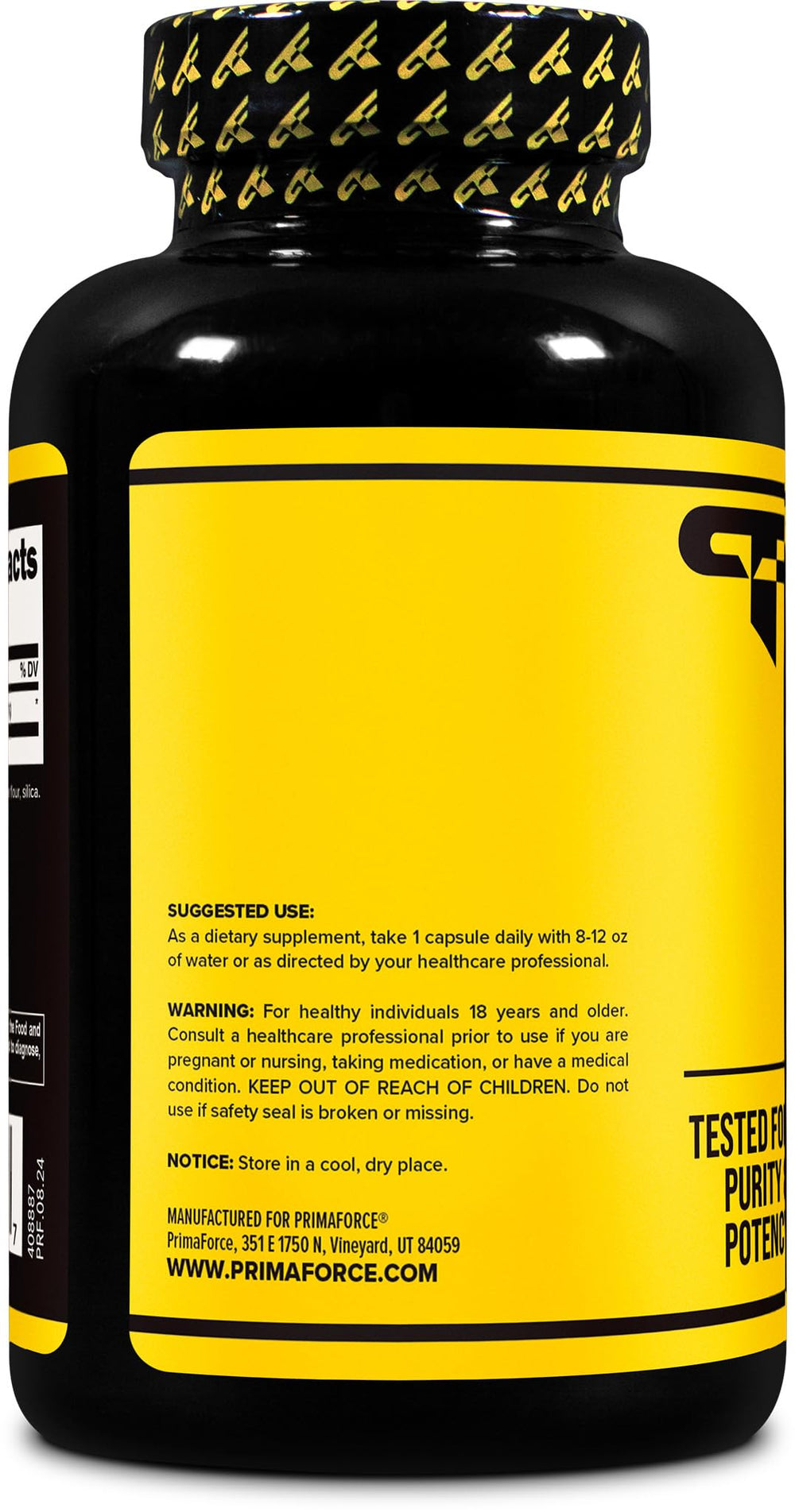 Front view of Primaforce L-Tyrosine Capsules bottle