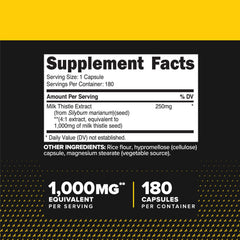 Close-up of milk thistle extract indicating 4:1 potency