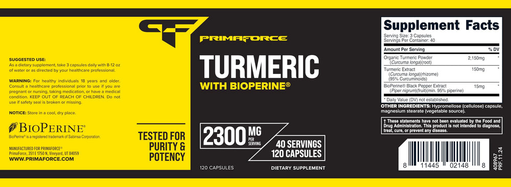 Product packaging with dosage guidance and GMP/NSF notes