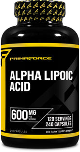 Primaforce Alpha Lipoic Acid bottle with label – 600mg per serving