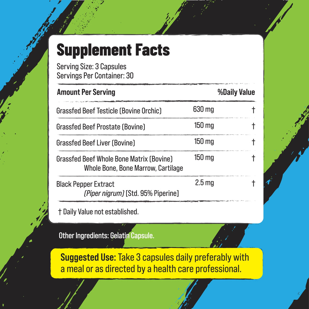 PRIMAL FURY Hunter Blend label highlights six-organ formula