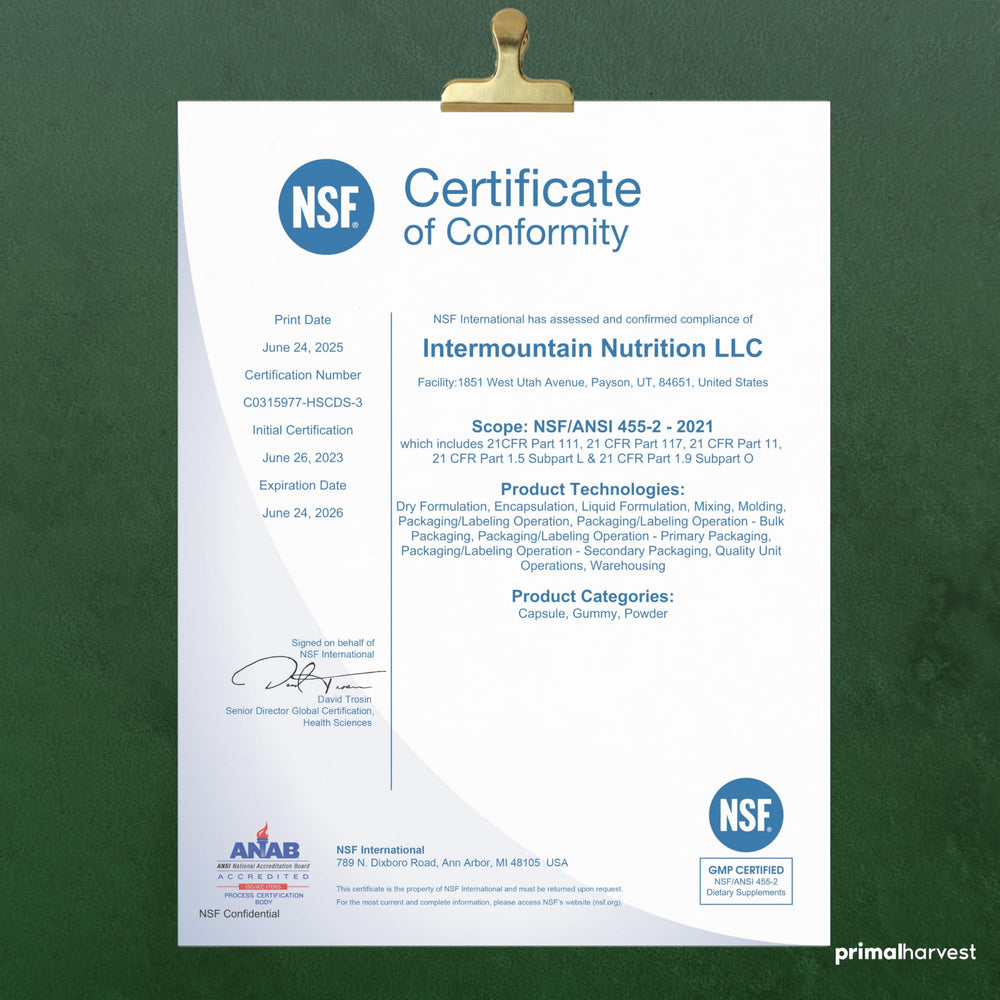 Packaging showing 60 count, 1 pack of Primal Flex