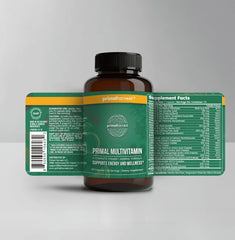 Front view of Primal Harvest Primal Multivitamin packaging and label