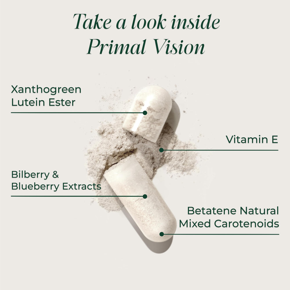 Primal Vision bottle showing 120 capsules and servings