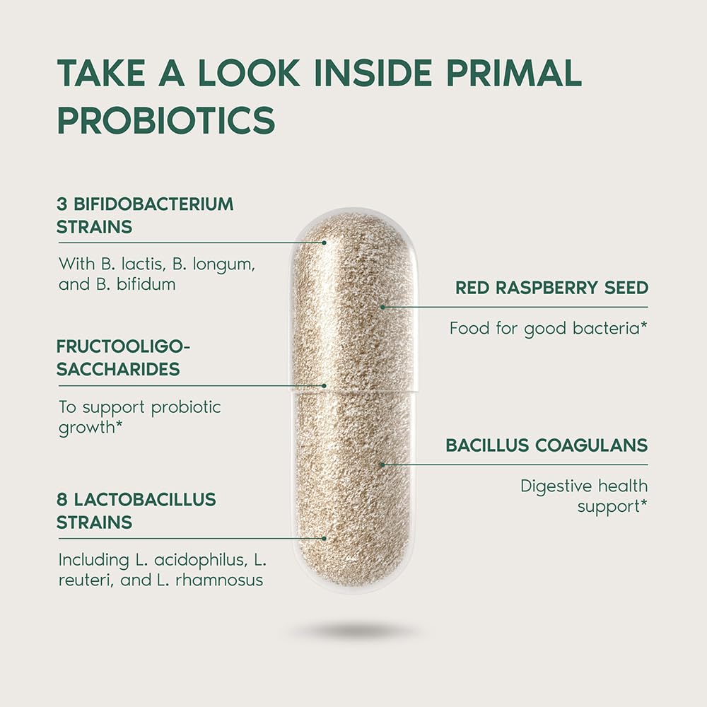 Illustration of probiotic ingredients and 12-strain blend