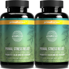 Primal Harvest Stress Relief bottle and 60 capsules