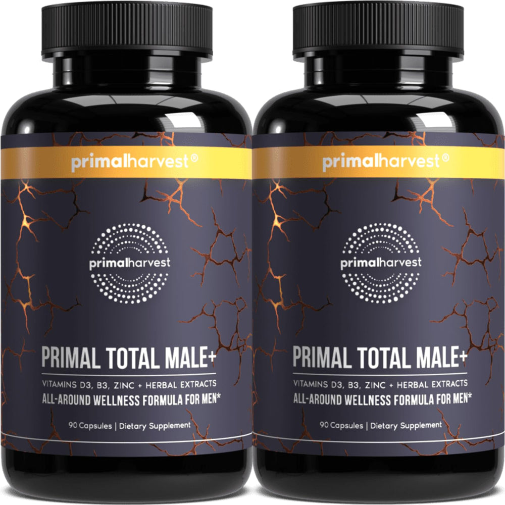 Primal Harvest Total Male+ Multivitamin bottle on white background
