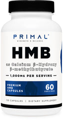 Primal HMB bottle label shows branding and validated potency for everyday training support