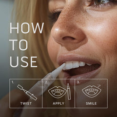 Applying whitening gel to teeth
