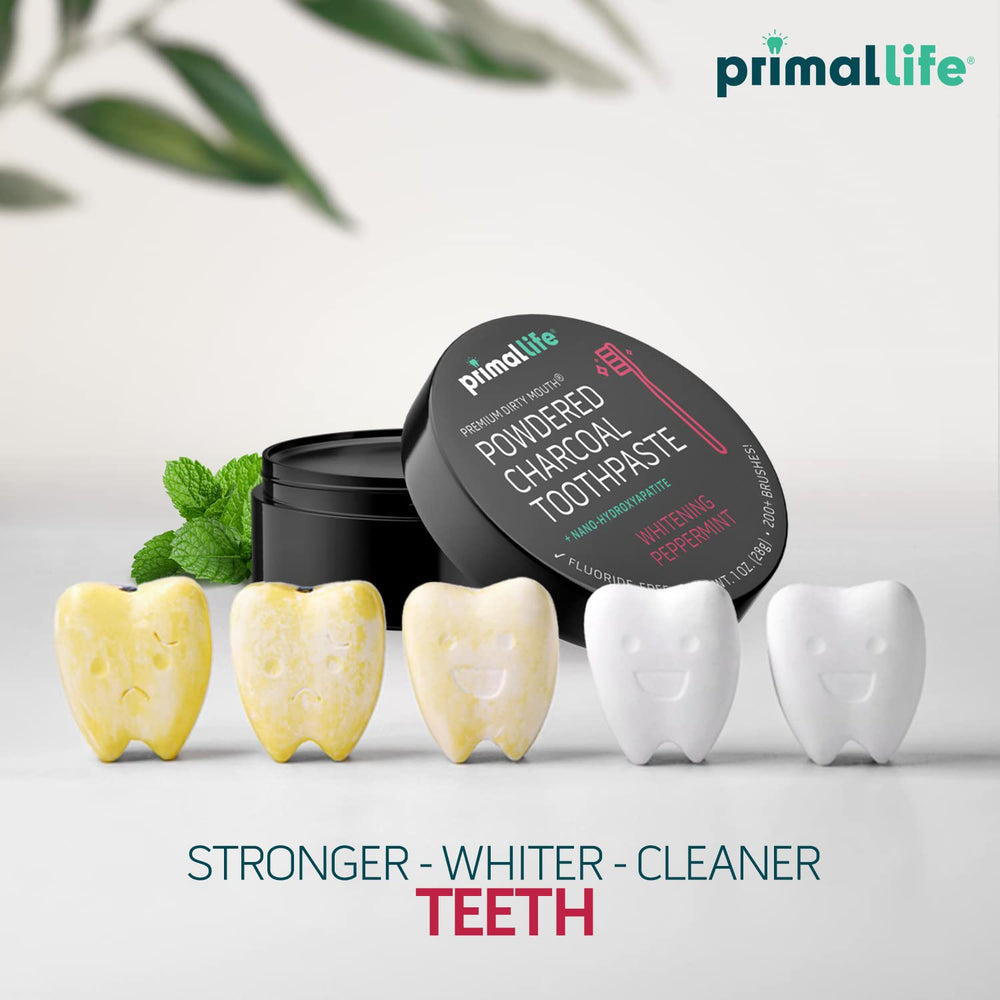 Brushing with Primal Life Organics toothpowder