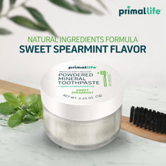 Packaging indicates no fluoride or artificial additives