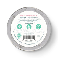 Close-up texture of the peppermint-flavored toothpowder