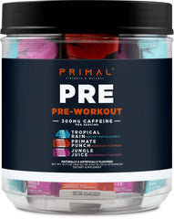 Primal PRE Variety Pack with Tropical Rain, Primate Punch, Jungle Juice flavors (20 stickpacks)