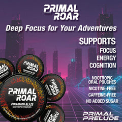 Primal Prelude Primal Roar Mango Shine can supports clean energy for study sessions.