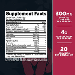 Primal Purge Xtreme Raspberry Lemonade label details