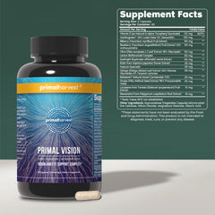 Back view of Primal Vision bottle showing supplement facts