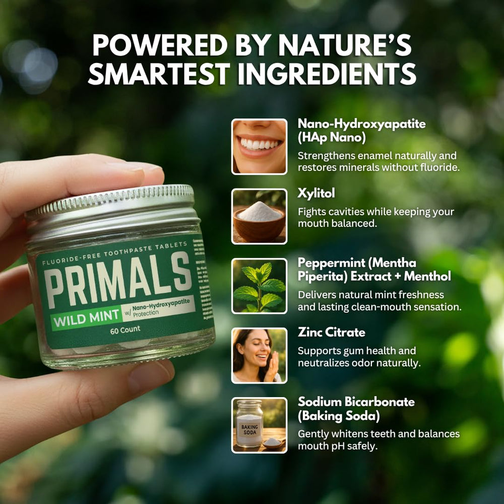 Enamel remineralization and whitening concept with PRIMALS tablet