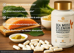 Badges indicating sugar-free, gluten-free, dairy-free and GMO-free