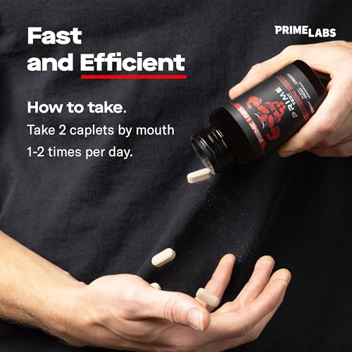 Person working out with Prime Labs testosterone supplement nearby