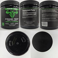 Prime Labs logo beside product name on label