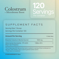 Serving size and scoop included with Prime Powders Colostrum