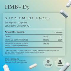 Serving guidance showing 1500 mg HMB per dose