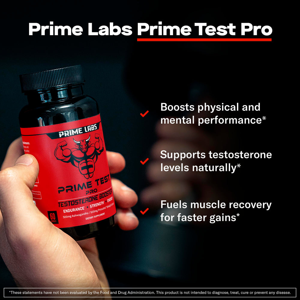 Close-up of Prime Test Pro label