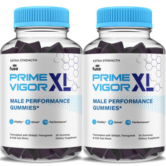 Front view of Prime Vigor XL Gummies bottle