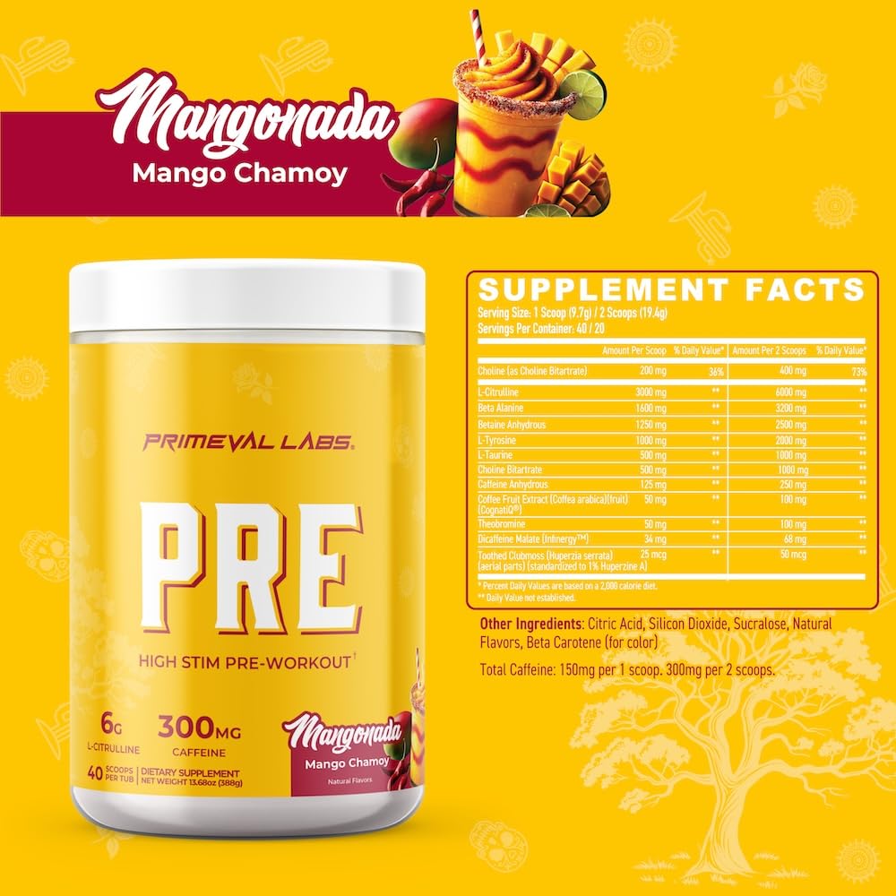 Primeval Labs PRE CognatiQ and Theobromine for clear mental focus during training