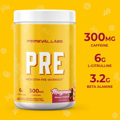 Primeval Labs PRE features Huperzine A for laser-sharp focus in workouts