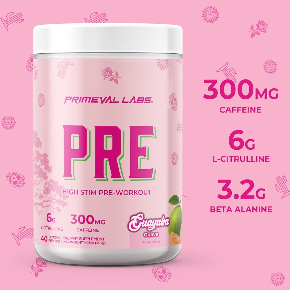 Primeval Labs PRE CognatiQ and Theobromine illustrate clean mental energy for focus.