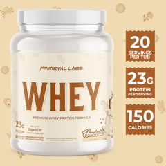 Primeval Labs Pure Whey easy mix texture showing creamy blend free of grit