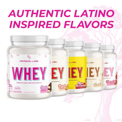 Primeval Labs Pure Whey Protein Concentrate label detail showcasing packaging and product name
