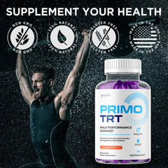Natural ingredients label on PrimoTRT Gummies bottle