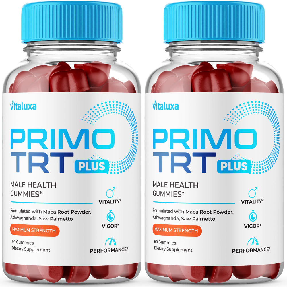 Front view of Primo TRT Gummies 2-pack 120ct