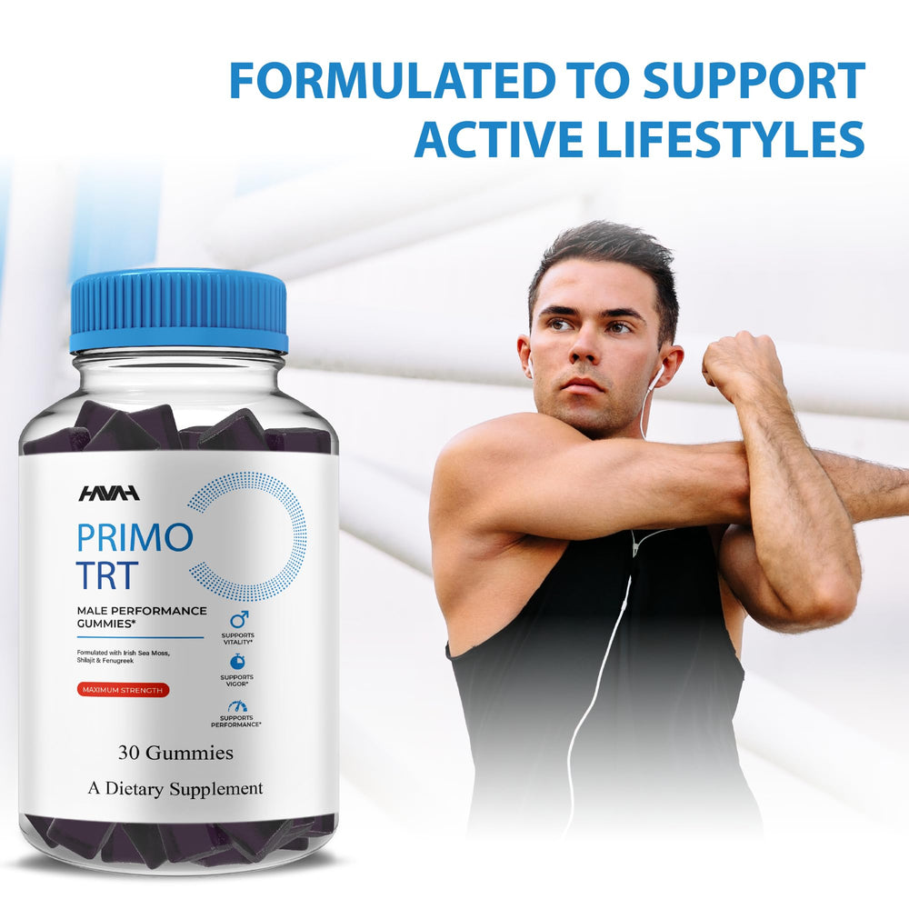 Primo TRT gummies two-pack packaging and label